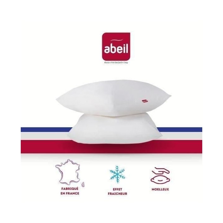 ABEIL Lot de 2 Oreillers Aerelle Cool Night - 60 x 60 cm - Blanc