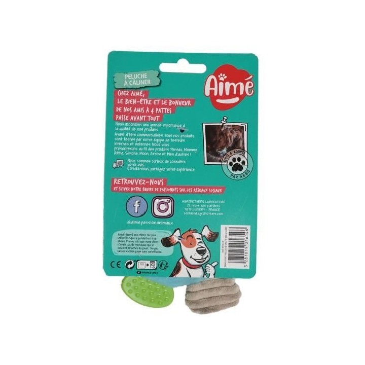 AIME Mini Jouet peluche vache - Pour chien