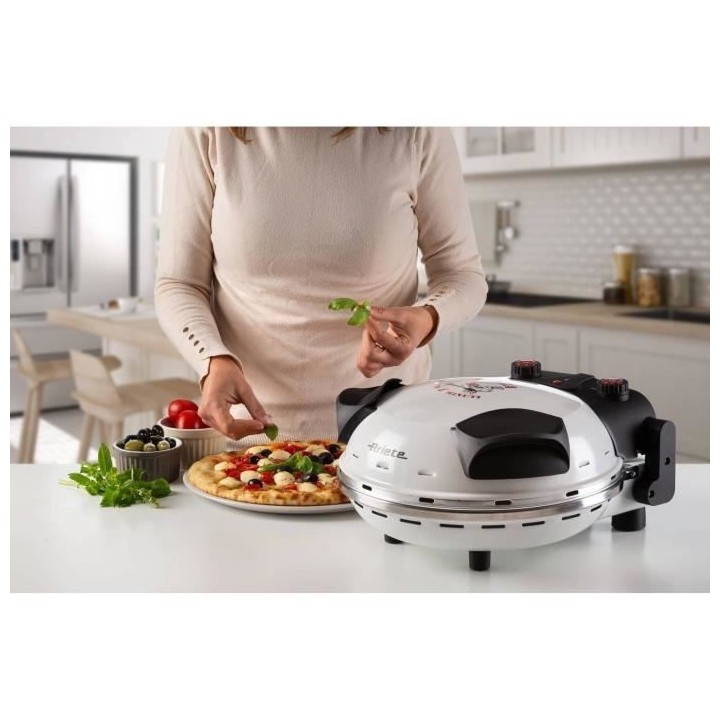 Four a Pizza électrique ARIETE - 918 - Blanc - Pierre réfractaire -