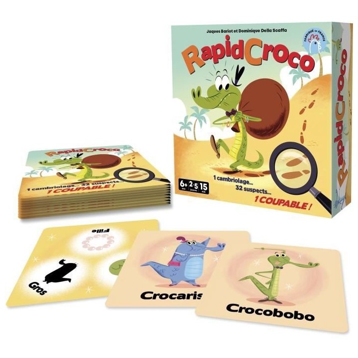 RapidCroco - Asmodee - Jeu d'enquete - 32 Suspect 1 coupable