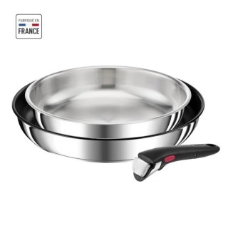 TEFAL INGENIO Set 3 pcs, Poeles 24/28 cm, Poignée, Induction, Revetem