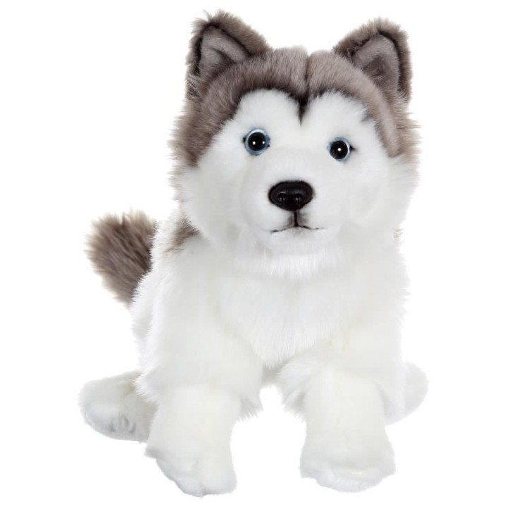 Peluche Chien Husky - GIPSY TOYS - Assis, 25 cm