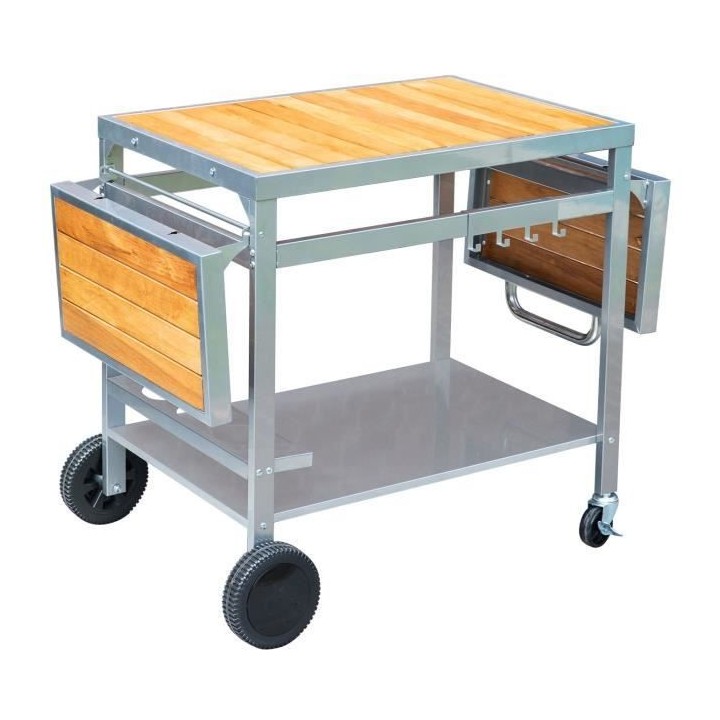 Desserte de jardin GRANDI XL avec plateaux - Roulettes multidirectionn