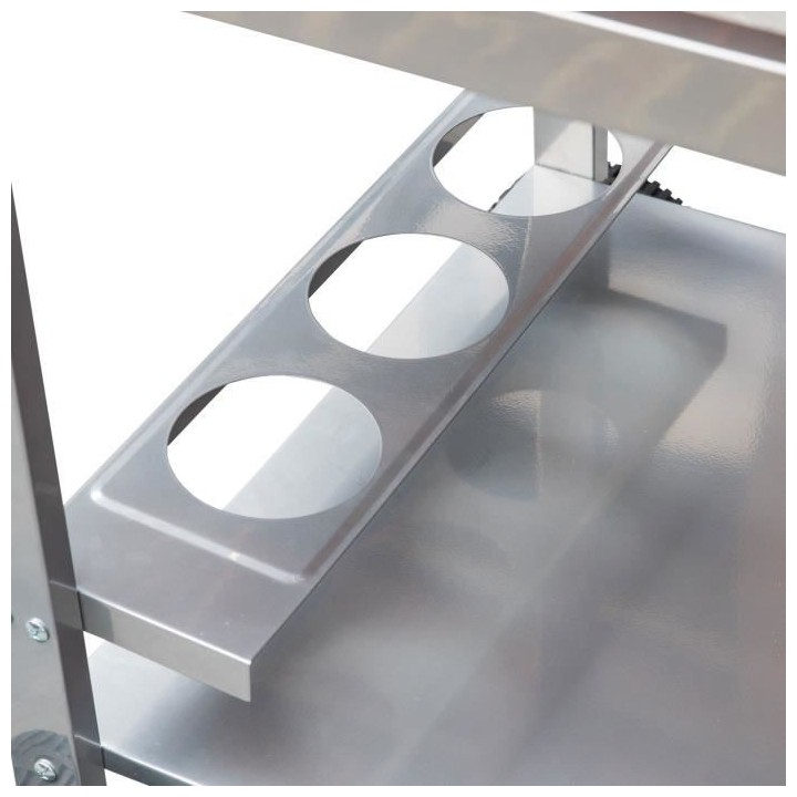 Desserte de jardin GRANDI XL avec plateaux - Roulettes multidirectionn