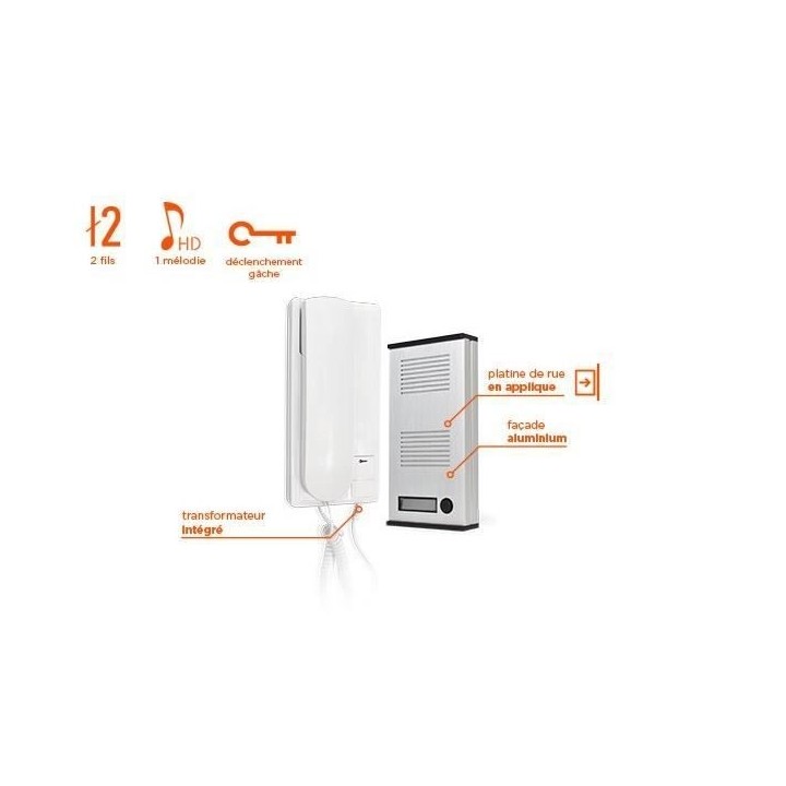 Interphone audio - SCS SENTINEL - Orion 32068 - 2 fils - Ouverture por