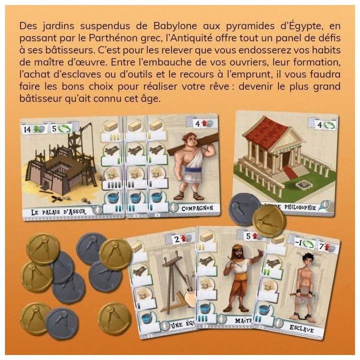 Jeu d'ambiance - Asmodee - Les Bâtisseurs : Antiquité - Devenez le p