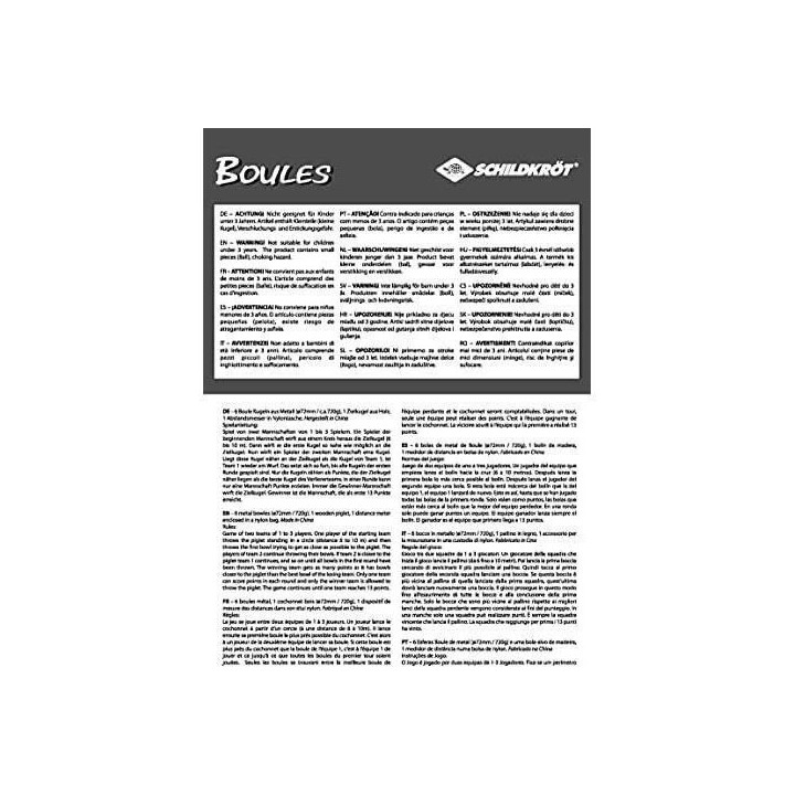 Schildkrot Funsport Set de boules de pétanque Argent et Noir - 400088