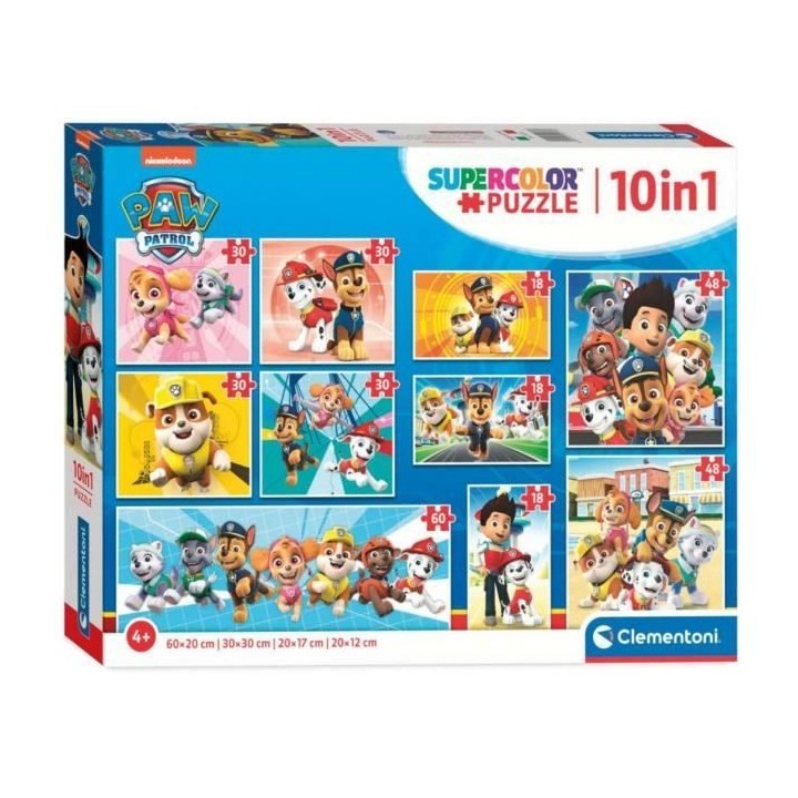 Clementoni - Puzzle 10 en 1 - Pat' Patrouille
