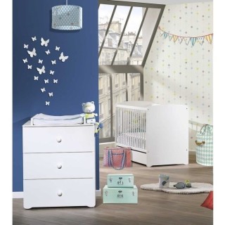 Chambre bébé duo Basic boule: Lit 120x60, commode a langer - Babypri
