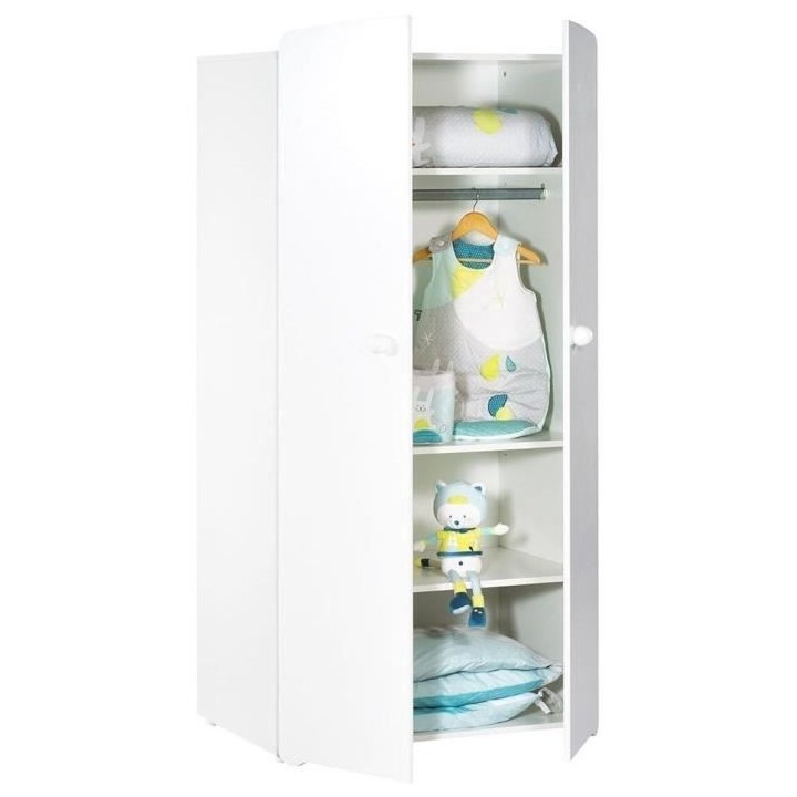 Chambre bébé trio Basic boule: Lit 120x60, commode a langer et armoi