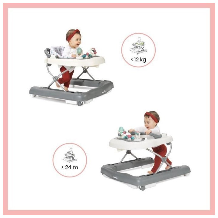 BABYMOOV Trotteur-Pousseur bébé - Evolutif - Pliage compact - Musica