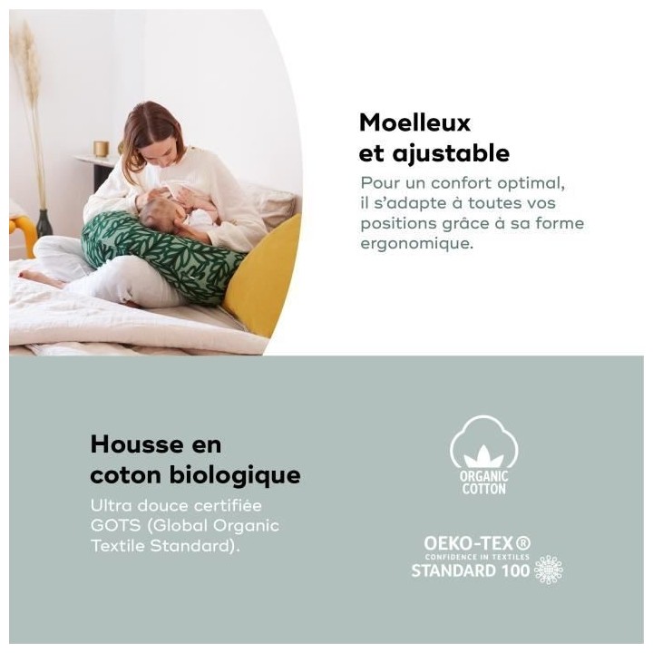 Babymoov B.LOVE Coussin de Maternité & Allaitement avec Remplissage M