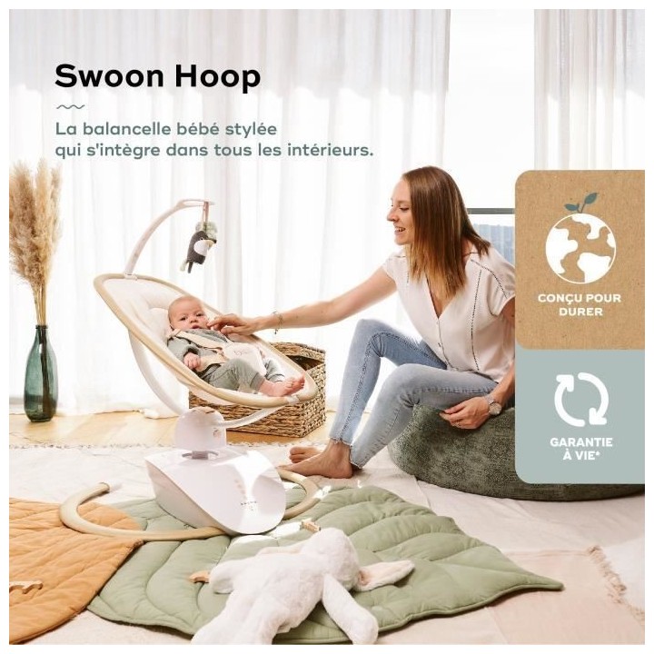 Babymoov Balancelle Bébé Swoon Hoop - Télécommande incluse, Ultra