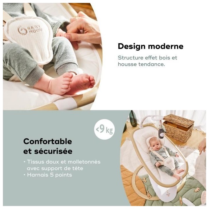 Babymoov Balancelle Bébé Swoon Hoop - Télécommande incluse, Ultra