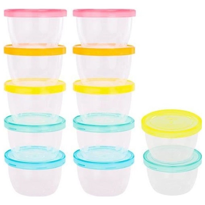 Badabulle Lot de 12 badabowls - Boîtes de conservation gradués 250ml
