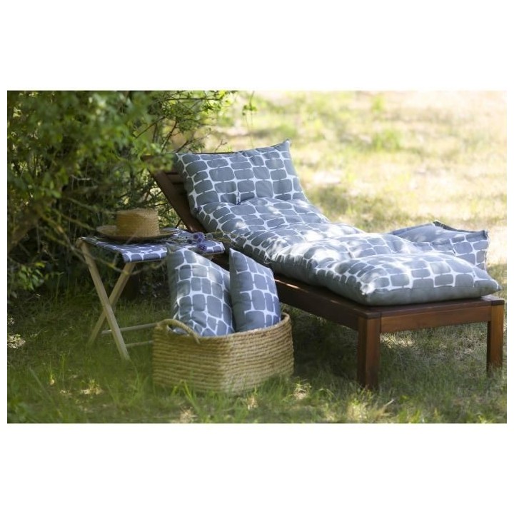 Coussin bain de soleil - JARDIN PRIVE - FLOCONS FUTURISTE - Mastic