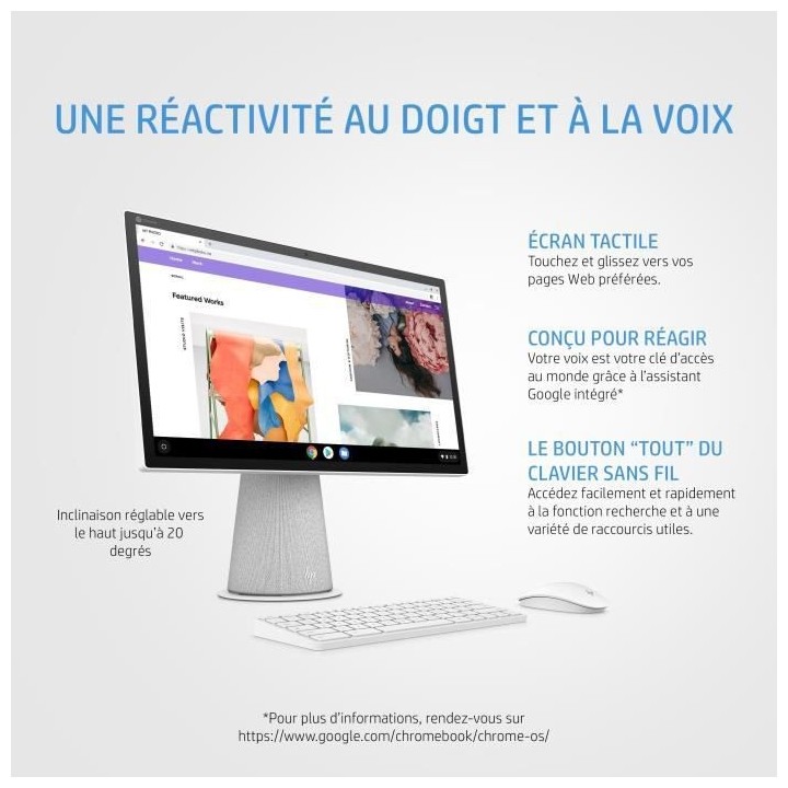 PC All-in-One Chromebase HP 22-aa0002nf - 21,5 FHD - Intel Core i3-101