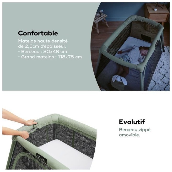 Babymoov Lit parapluie 3-en-1 Moov and Comfy - Des la Naissance et jus