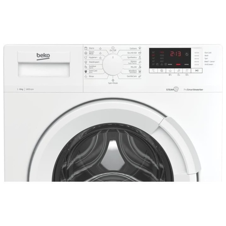 Lave-linge hublot BEKO WUE8726XST - 8 kg - Induction - L60cm - 1400 tr