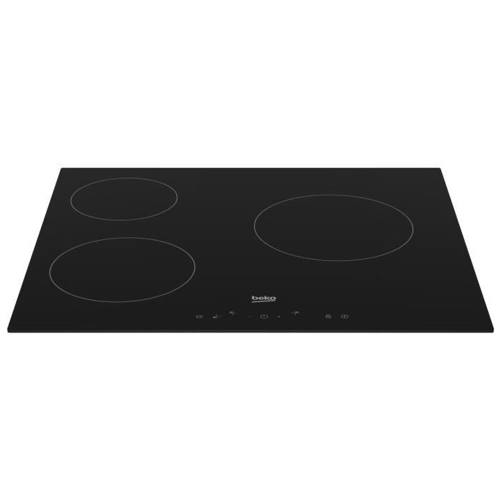 Table de cuisson vitrocéramique - BEKO - 3 foyers - 60 cm - HIC63400
