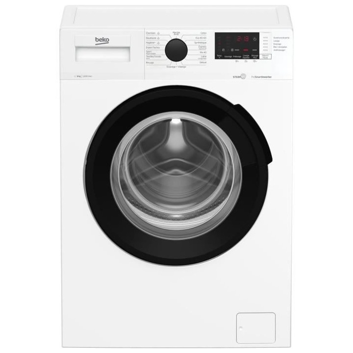 Lave-linge hublot BEKO WUV82221BW - 8 kg - Induction - L60cm - 1200 tr