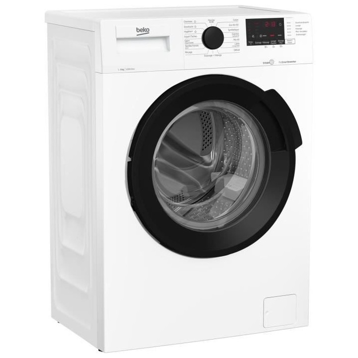 Lave-linge hublot BEKO WUV82221BW - 8 kg - Induction - L60cm - 1200 tr