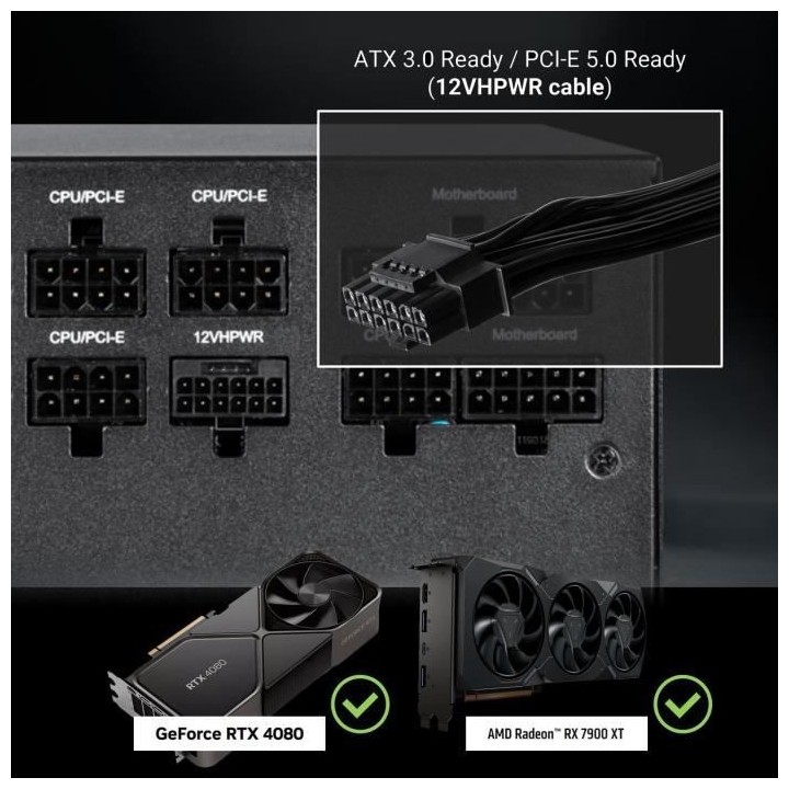 BITFENIX BFG GOLD 850W (80+ Gold) ATX 3.0 - Alimentation PC - 850W