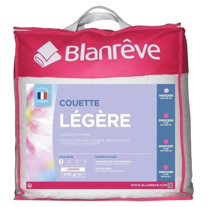 BLANREVE Couette légere en microfibre - 140 x 200 cm - Blanc