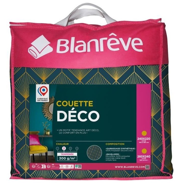 BLANREVE Couette tempérée 300gr/m² - 240x260 cm -100% Polyester - 2