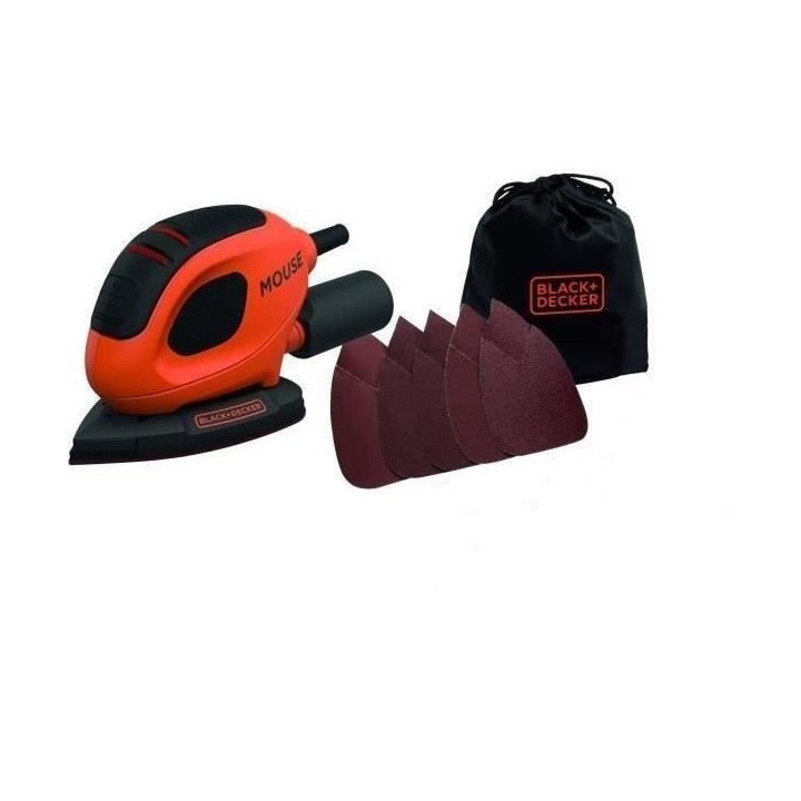 Ponceuse Delta BLACK+DECKER Mouse filaire 55W - 1.5mm d'orbite - Livr