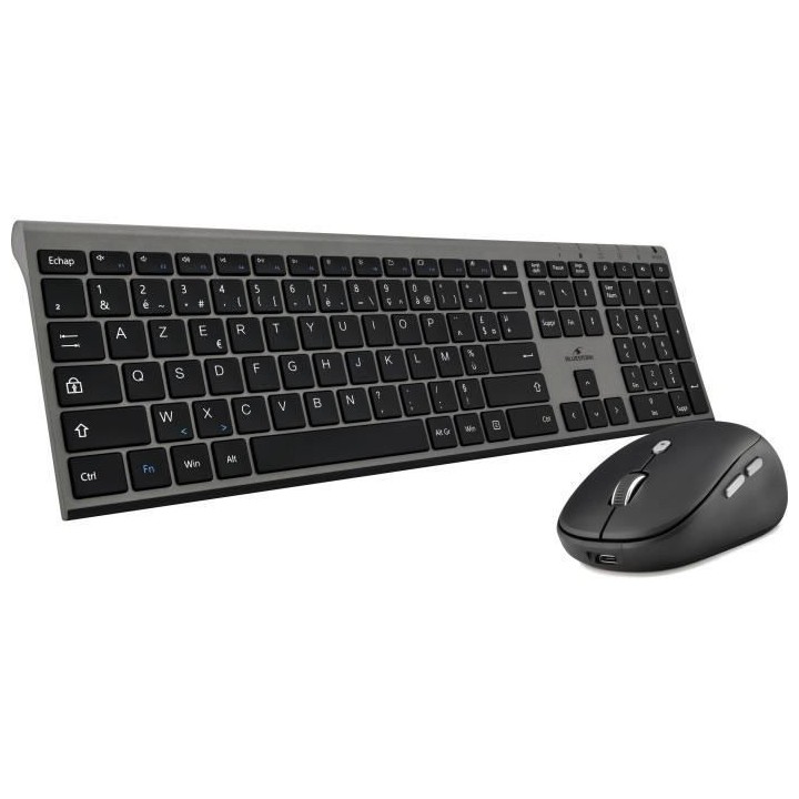 Clavier + souris - BLUESTORK - sans fil - Grapheme - Noir - PACK-WL-PC