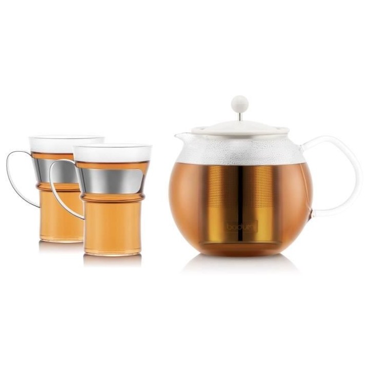 Théiere a piston - BODUM - ASSAM SET - 1.0 l avec filtre inox, couver