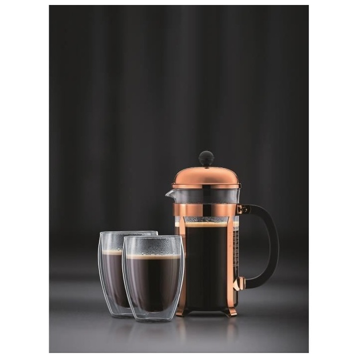 Cafetiere a piston - BODUM - CHAMBORD SET - 8 tasses 1.0 l + 2 verres