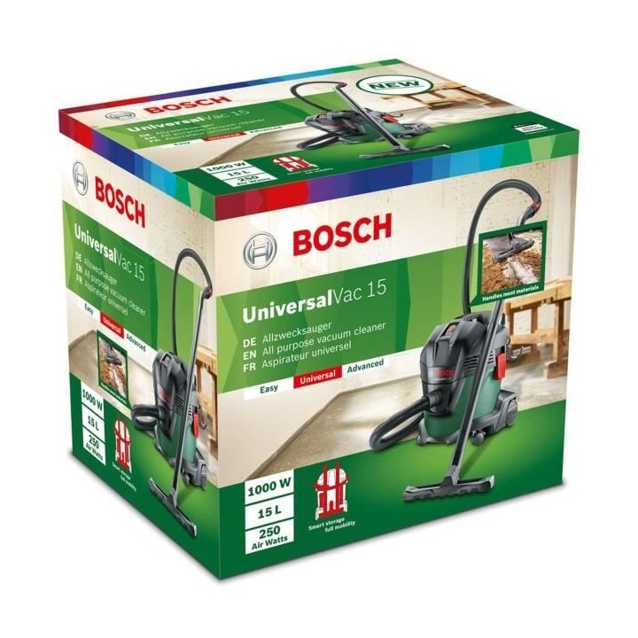 Aspirateur eau et poussiere Bosch - UniversalVac 15 - 1000W - 15L - Fo