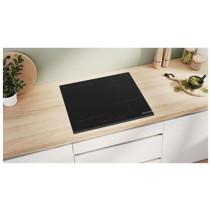 Table induction 60cm - BOSCH SER6 - PVS63KHC1E Noir - 4-foyers - Home