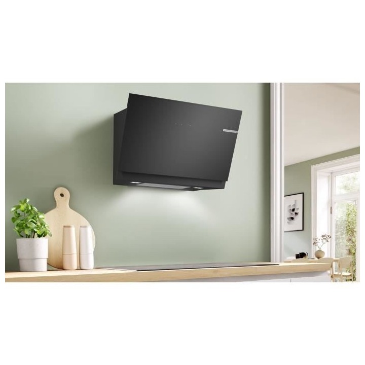 Hotte décor murale - inclinée verre - BOSCH SER6 - DWK81AN60 Noir -