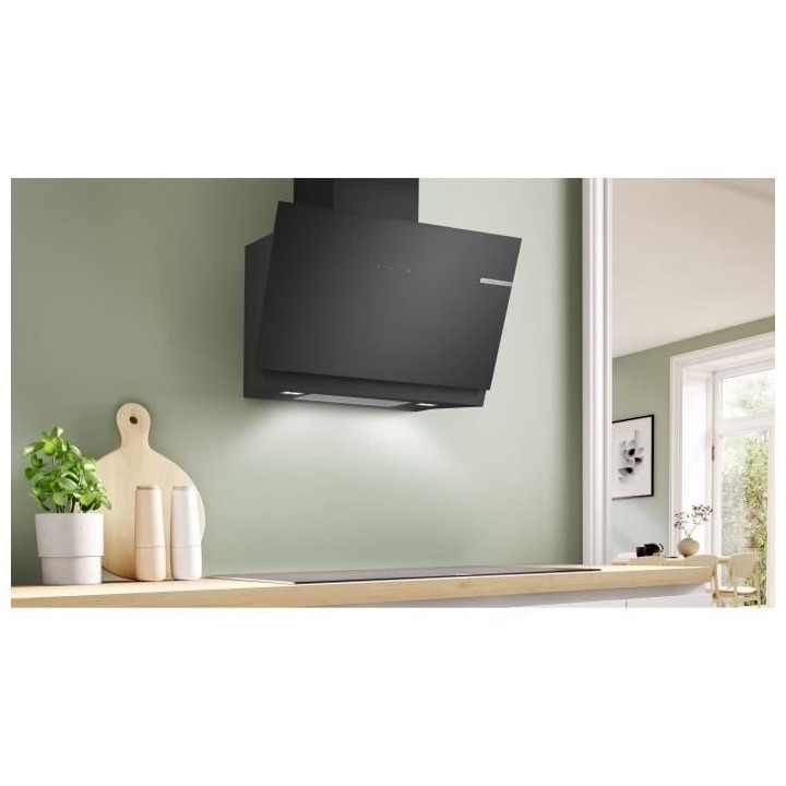 Hotte décor murale - inclinée verre - BOSCH SER6 - DWK81AN60 Noir -
