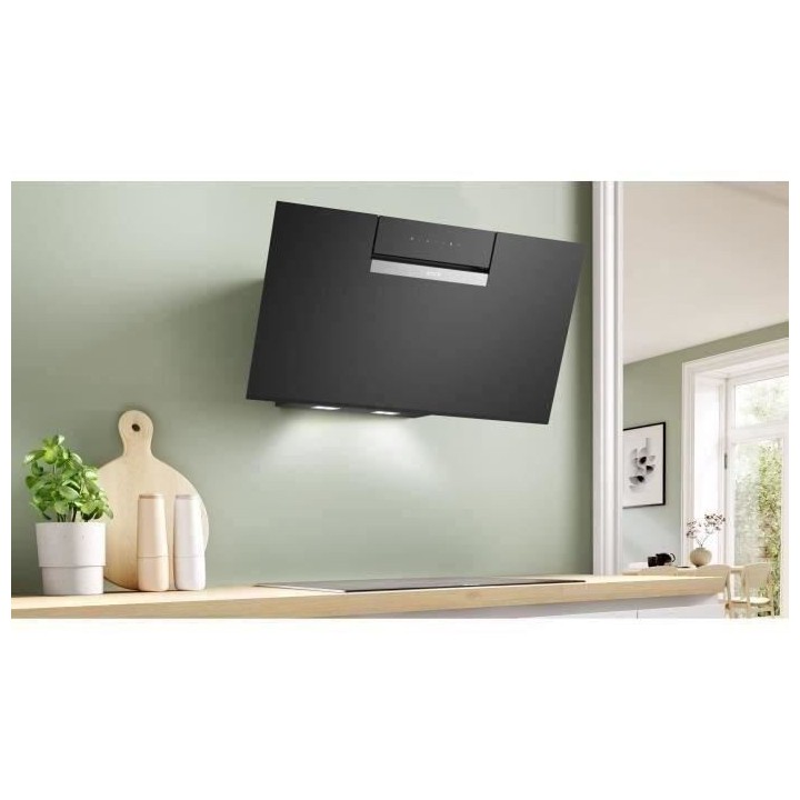 Hotte décor murale - inclinée verre - BOSCH SER4 - DWK87FN60 Noir -