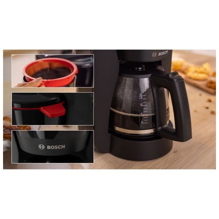 Cafetiere Filtre - BOSCH - TKA2M113 MyMoment - Noire - Capacité 1,25L