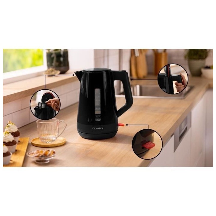 Bouilloire - BOSCH - TWK1M123 MyMoment - Noire - capacité 1,7L - base