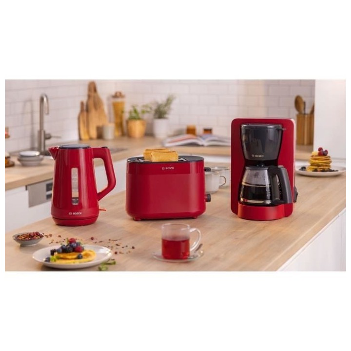 Bouilloire - BOSCH - TWK1M124 MyMoment - Rouge - capacité 1,7L - base