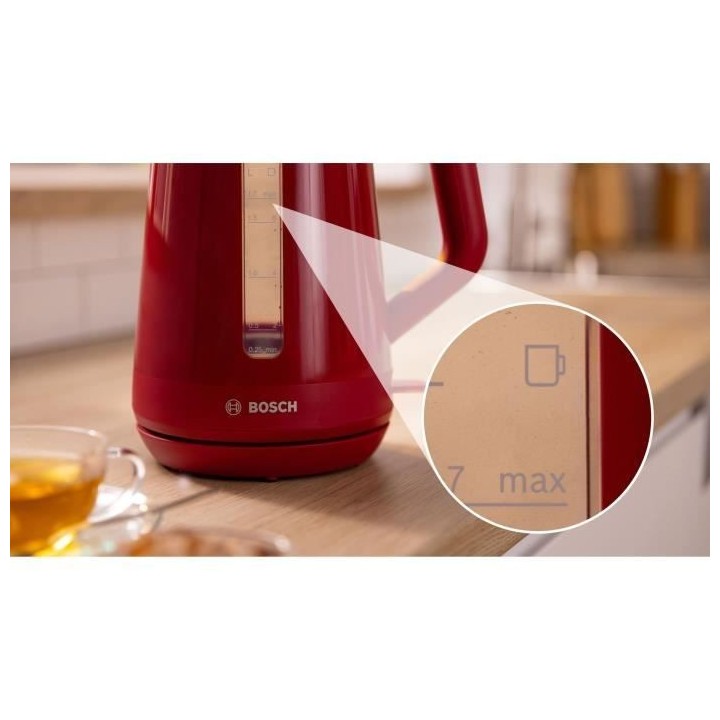 Bouilloire - BOSCH - TWK1M124 MyMoment - Rouge - capacité 1,7L - base
