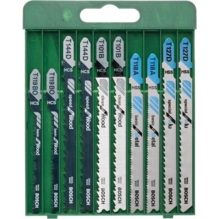 Lames de scie sauteuse - BOSCH - Lot de 10 pieces - HSS bimetal - Mixe