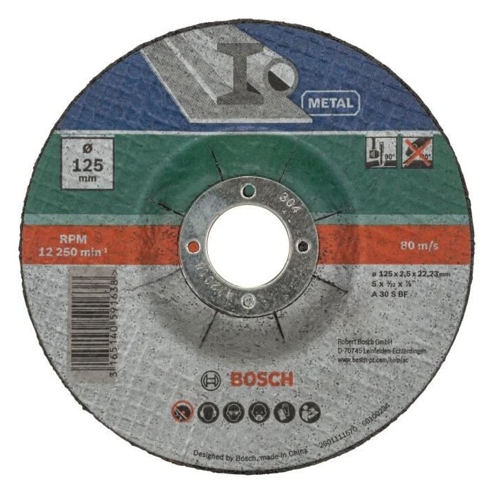 Disque a tronçonner diametre 125 X 5 pcs - BOSCH