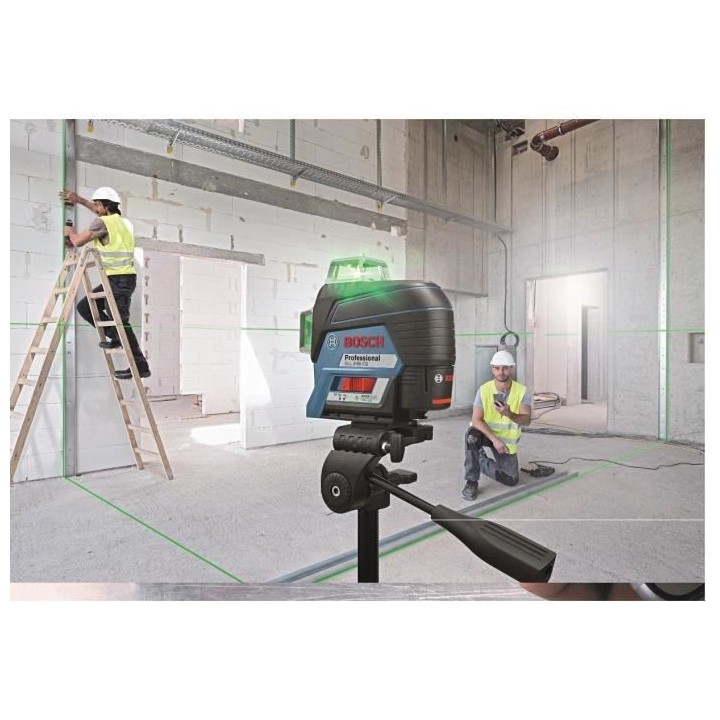 Laser Lignes Bosch Professional GLL 3-80 CG a lignes vertes avec suppo