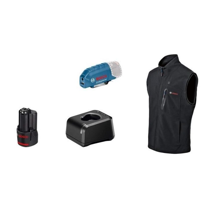 Veste chauffante Bosch Professional GHV 12+18V XA taille M, avec batte