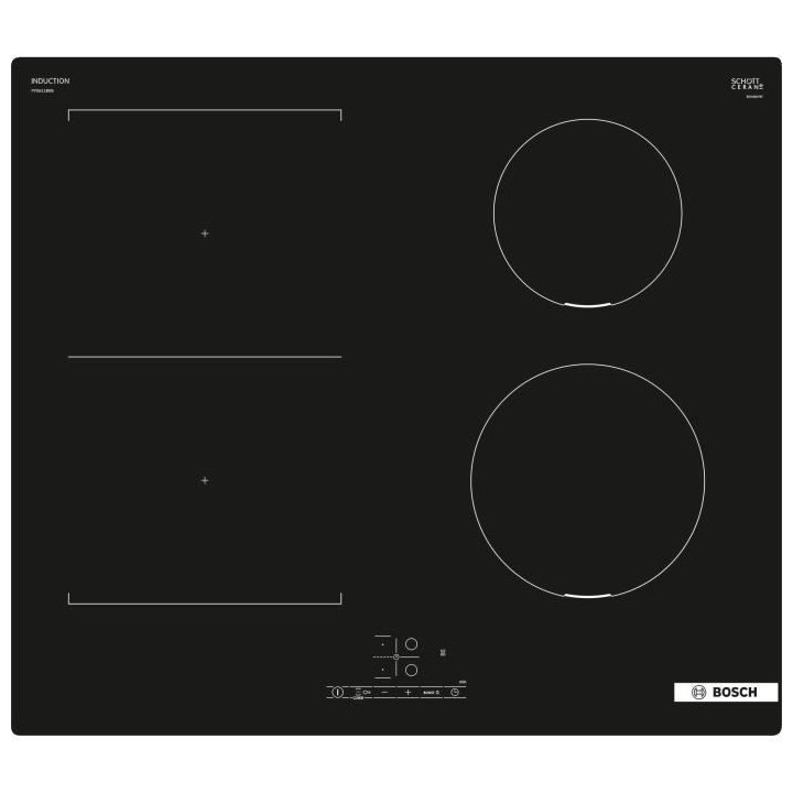 Table induction 60cm - BOSCH SER4 - PVS611BB6E Noir - 4-foyers