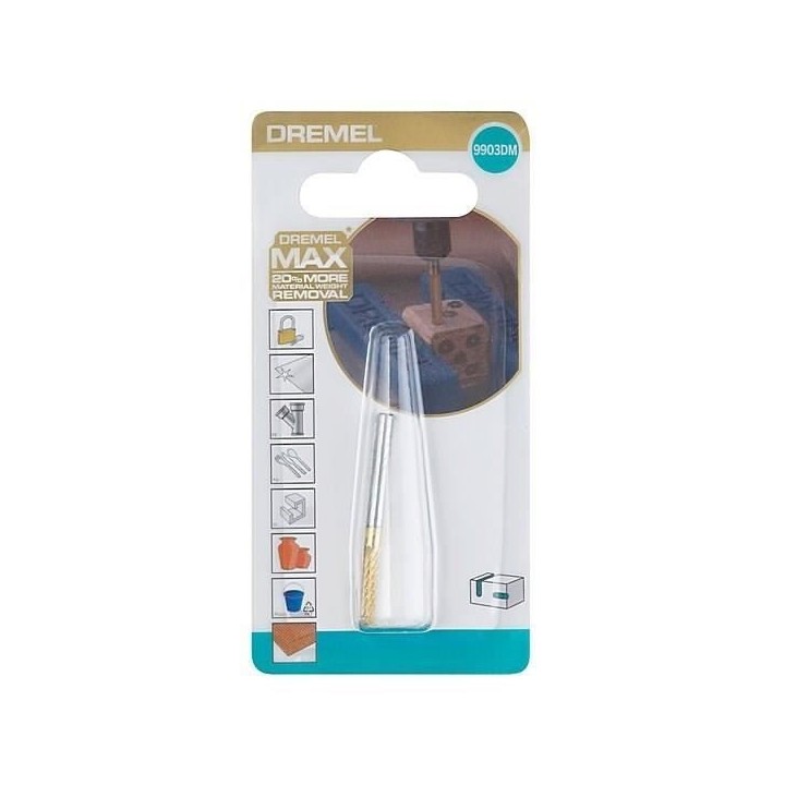 Fraise en carbure de tungstene haute longévité Dremel Max 9903 - ø3