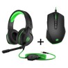 Pack Gaming HP - Casque de jeu 400 et Souris de jeu 200 - Noir et vert