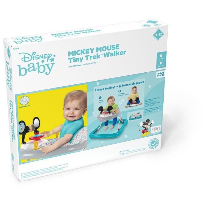 BRIGHT STARTS Trotteur bébé Disney baby Mickey - Lumineux et Musical